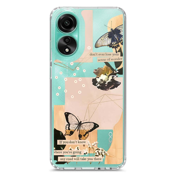 Aesthetic Butterfly Design - Design 4 - Soft Phone Case - Crystal Clear Case - Oppo A78 4G