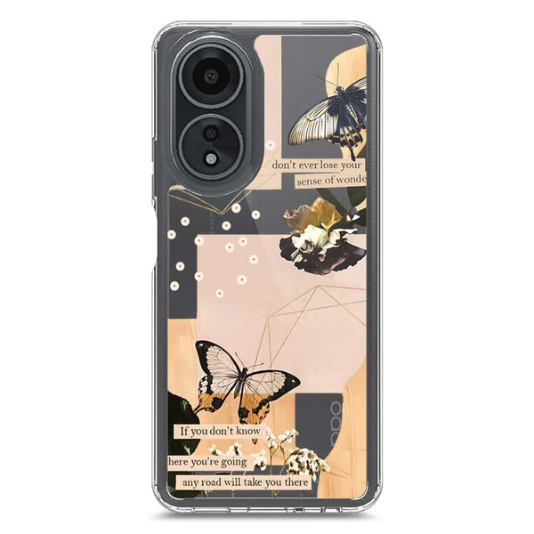 Aesthetic Butterfly Design - Design 4 - Soft Phone Case - Crystal Clear Case - Oppo A58 4G