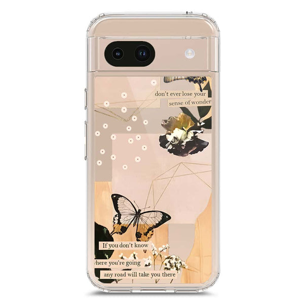 Aesthetic Butterfly Design - Design 4 - Soft Phone Case - Crystal Clear Case - Google Pixel 8a