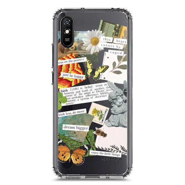 Aesthetic Scrap Design - Design 5 - Soft Phone Case - Crystal Clear Case - Xiaomi Redmi 9i