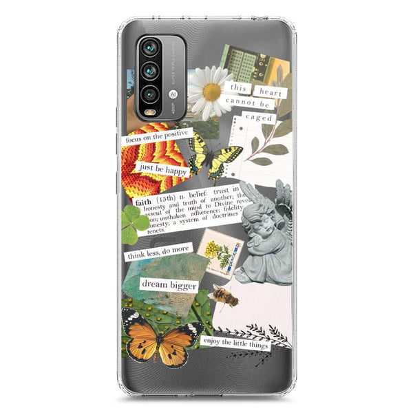 Aesthetic Scrap Design - Design 5 - Soft Phone Case - Crystal Clear Case - Xiaomi Redmi Note 9 4G