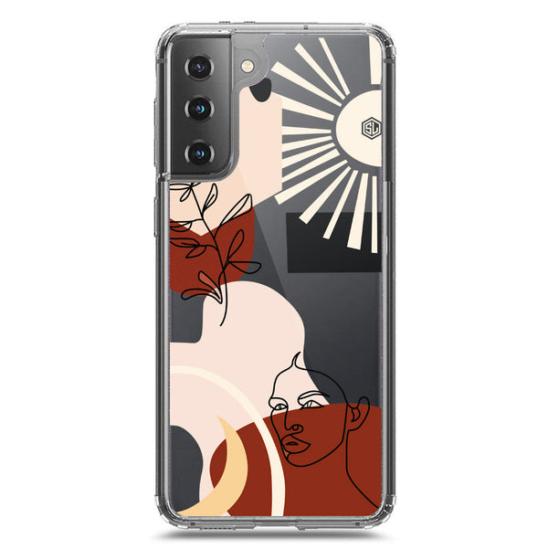 Aesthetic Modern Art Series - Design 1 - Soft Phone Case - Crystal Clear Case - Samsung Galaxy S21 Plus 5G