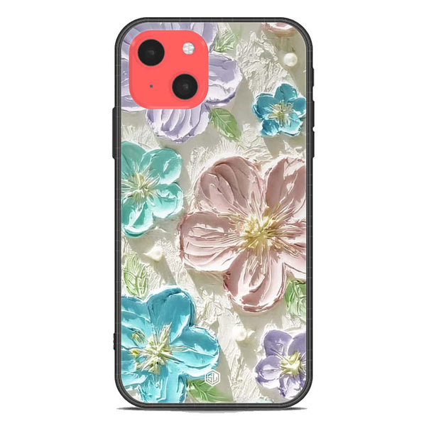 Floral Series Soft Phone Case - Premium Glass Case - Design 14 - iPhone 13 Mini