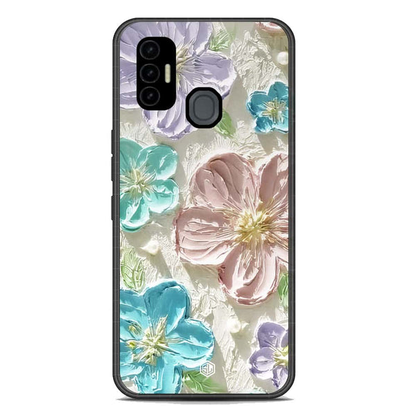 Floral Series Soft Phone Case - Premium Glass Case - Design 14 - Tecno Spark 7