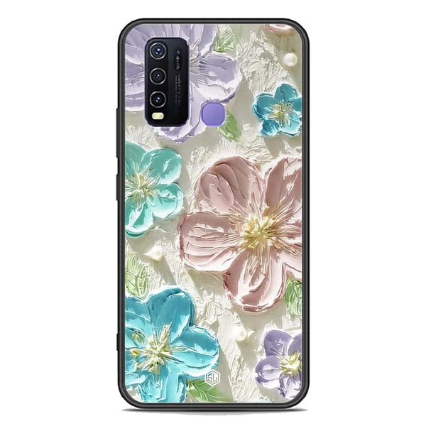 Floral Series Soft Phone Case - Premium Glass Case - Design 14 - Vivo Y30