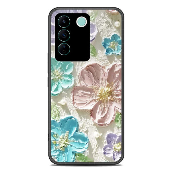 Floral Series Soft Phone Case - Premium Glass Case - Design 14 - Vivo V27e