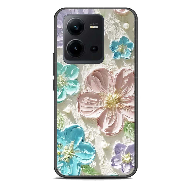 Floral Series Soft Phone Case - Premium Glass Case - Design 14 - Vivo V25e