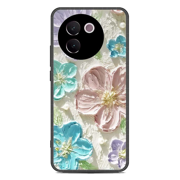 Floral Series Soft Phone Case - Premium Glass Case - Design 14 - Vivo V30e