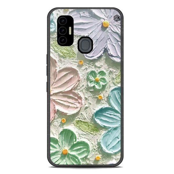 Floral Series Soft Phone Case - Premium Glass Case - Design 15 - Tecno Spark 7