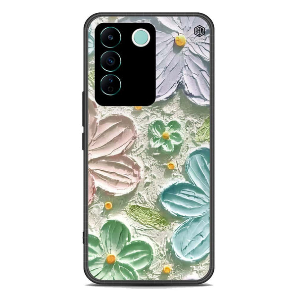 Floral Series Soft Phone Case - Premium Glass Case - Design 15 - Vivo V27e