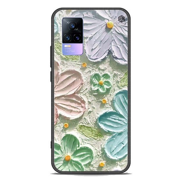 Floral Series Soft Phone Case - Premium Glass Case - Design 15 - Vivo V21e