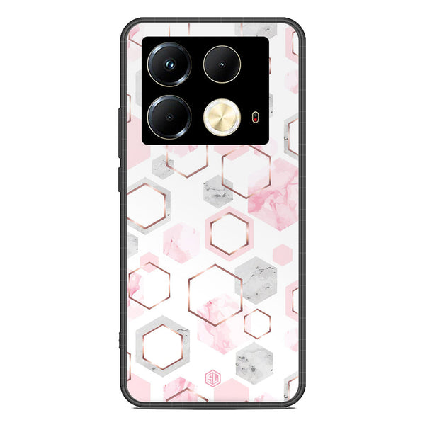 Stylish Marble Series Soft Phone Case - Premium Glass Case - Design 4 - Infinix Note 40