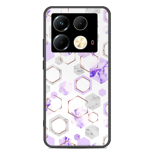 Stylish Marble Series Soft Phone Case - Premium Glass Case - Design 5 - Infinix Note 40