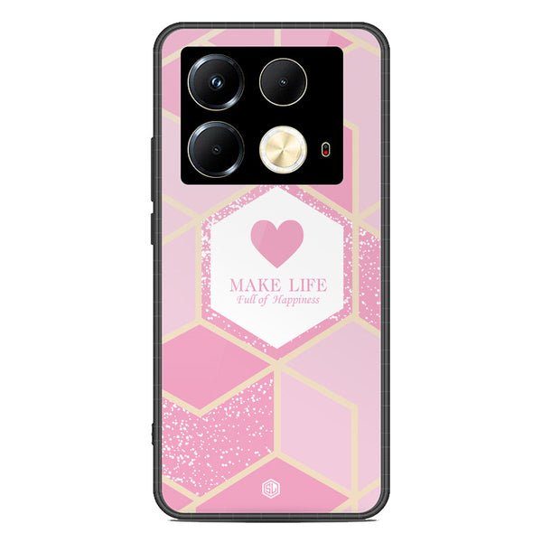 Happiness Series Soft Phone Case - Premium Glass Case - Design 3 - Infinix Note 40