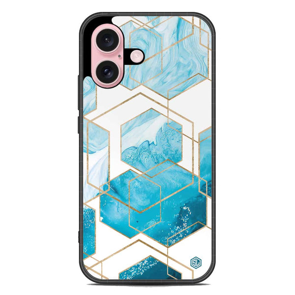 Stylish Marble Series Soft Phone Case - Metal Case - Design 1 - iPhone 16