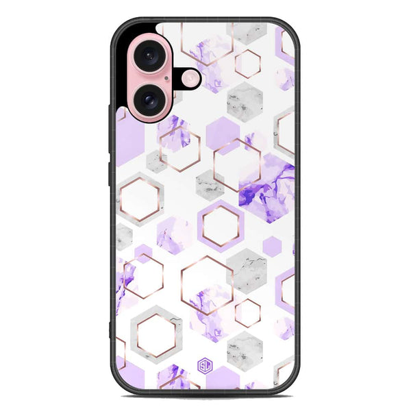 Stylish Marble Series Soft Phone Case - Metal Case - Design 5 - iPhone 16