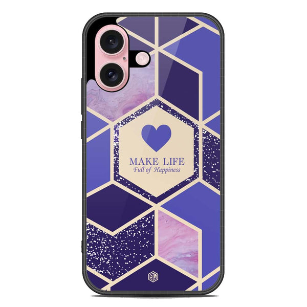 Happiness Series Soft Phone Case - Metal Case - Design 2 - iPhone 16 Plus