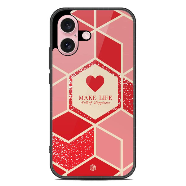 Happiness Series Soft Phone Case - Metal Case - Design 5 - iPhone 16 Plus