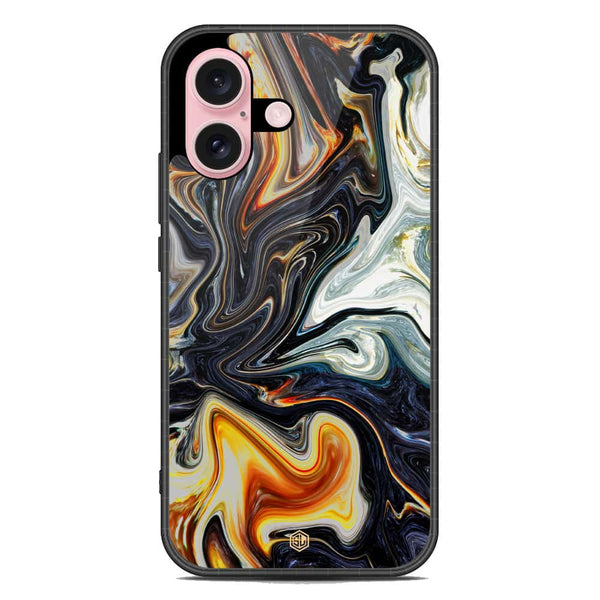 Marble Series Soft Phone Case - Metal Case - Design 1 - iPhone 16 Plus