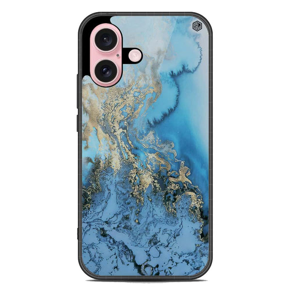 Marble Series Soft Phone Case - Metal Case - Design 2 - iPhone 16 Plus