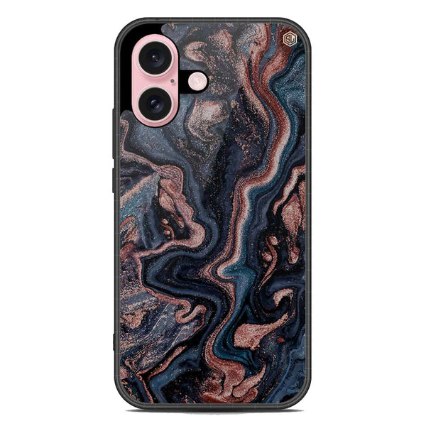 Marble Series Soft Phone Case - Metal Case - Design 4 - iPhone 16 Plus