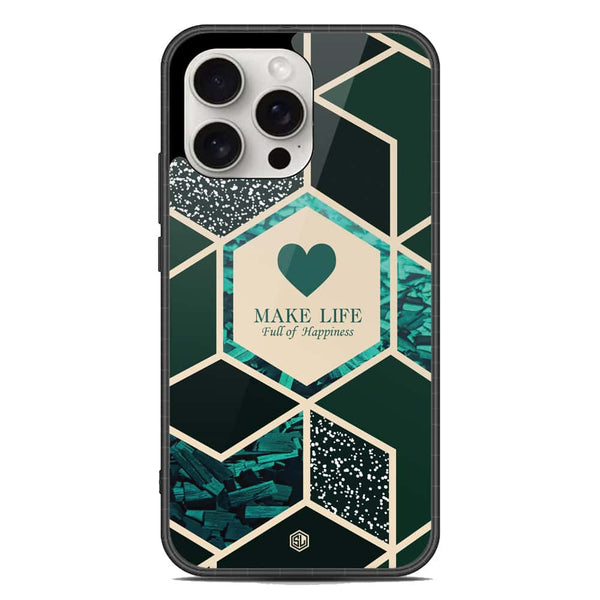 Happiness Series Soft Phone Case - Metal Case - Design 4 - iPhone 16 Pro