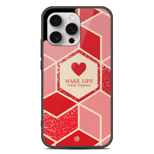 Happiness Series Soft Phone Case - Metal Case - Design 5 - iPhone 16 Pro