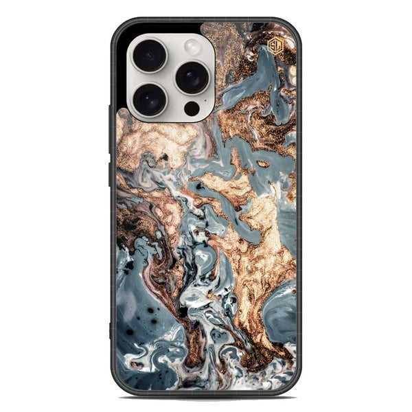 Marble Series Soft Phone Case - Metal Case - Design 5 - iPhone 16 Pro