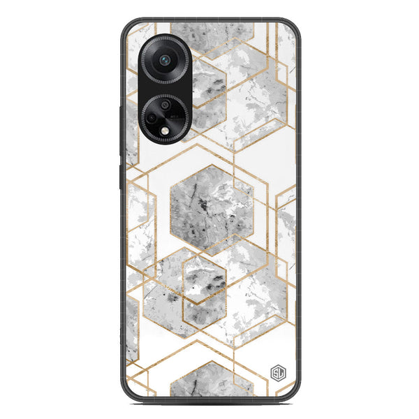 Stylish Marble Series Soft Phone Case - Metal Case - Design 2 - Oppo A98