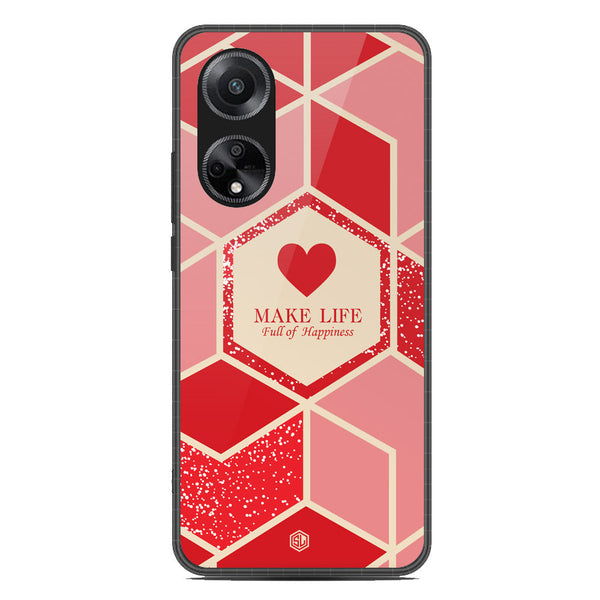 Happiness Series Soft Phone Case - Metal Case - Design 5 - Oppo A98