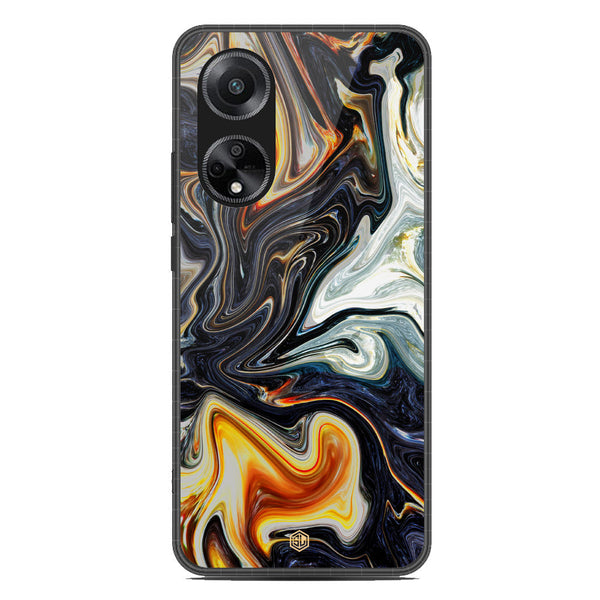 Marble Series Soft Phone Case - Metal Case - Design 1 - Oppo A1