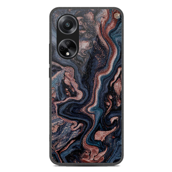 Marble Series Soft Phone Case - Metal Case - Design 4 - Oppo A1