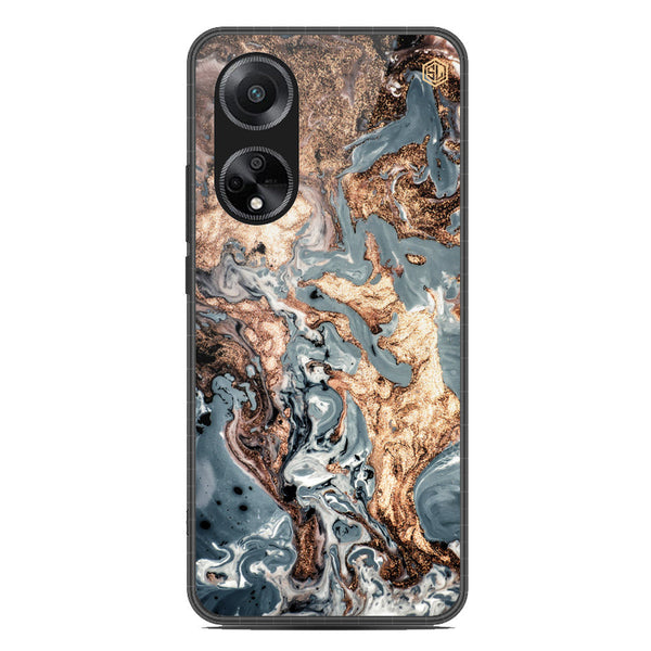 Marble Series Soft Phone Case - Metal Case - Design 5 - Oppo A98