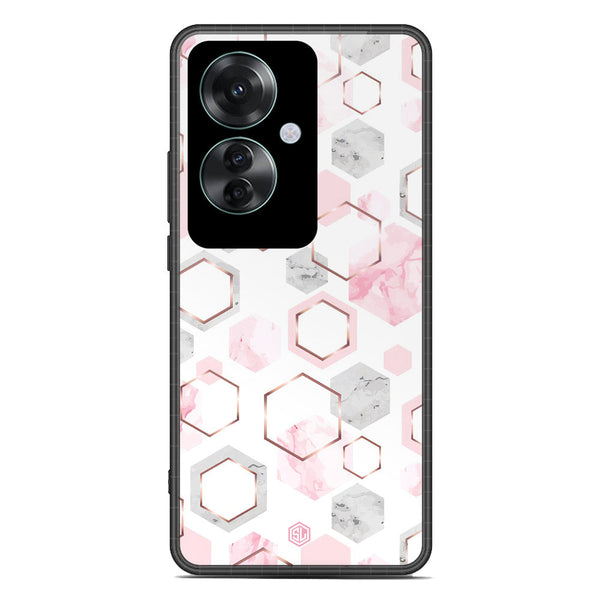 Stylish Marble Series Soft Phone Case - Premium Glass Case - Design 4 - Oppo Reno 11F