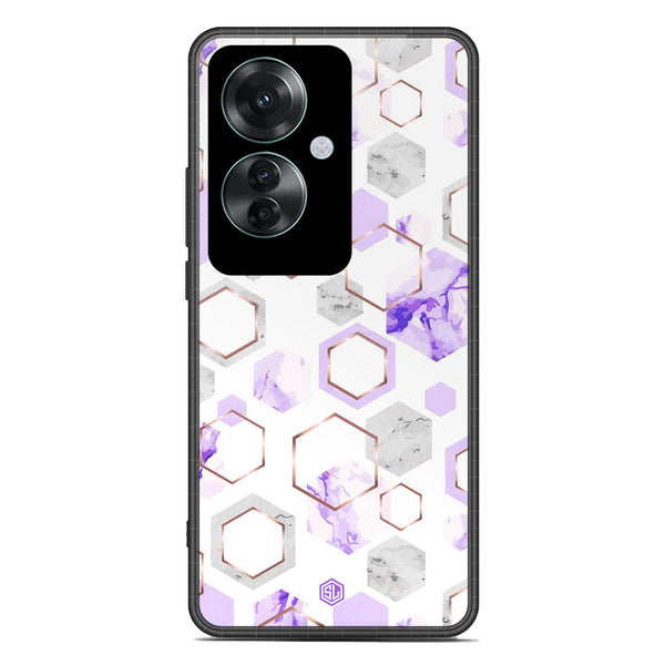 Stylish Marble Series Soft Phone Case - Premium Glass Case - Design 5 - Oppo Reno 11F