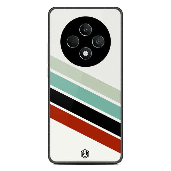 Retro Stripes Series Soft Phone Case - Metal Case - Design 2 - Oppo Reno 12F 4G