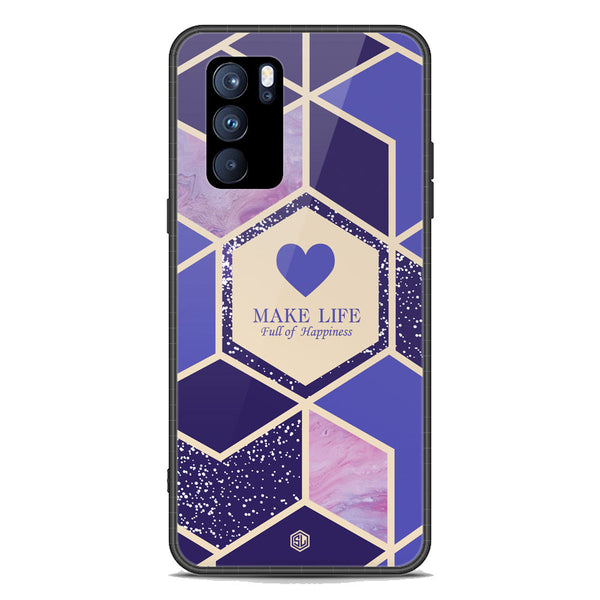 Happiness Series Soft Phone Case - Premium Glass Case - Design 2 - Oppo Reno 6 Pro 5G