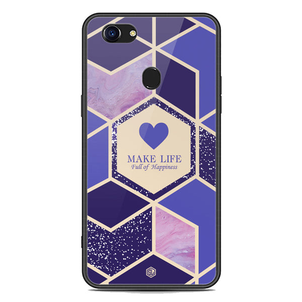 Happiness Series Soft Phone Case - Premium Glass Case - Design 2 - Oppo F5