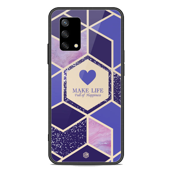 Happiness Series Soft Phone Case - Premium Glass Case - Design 2 - Oppo A95