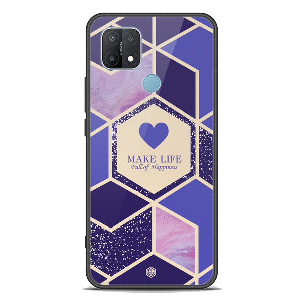 Happiness Series Soft Phone Case - Premium Glass Case - Design 2 - Oppo A35