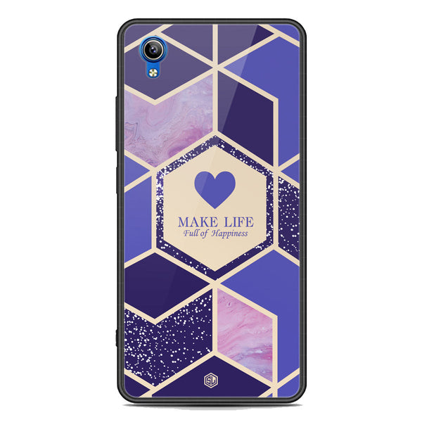 Happiness Series Soft Phone Case - Premium Glass Case - Design 2 - Vivo Y90