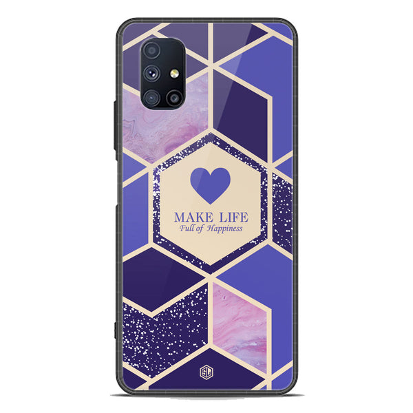 Happiness Series Soft Phone Case - Premium Glass Case - Design 2 - Samsung Galaxy M51