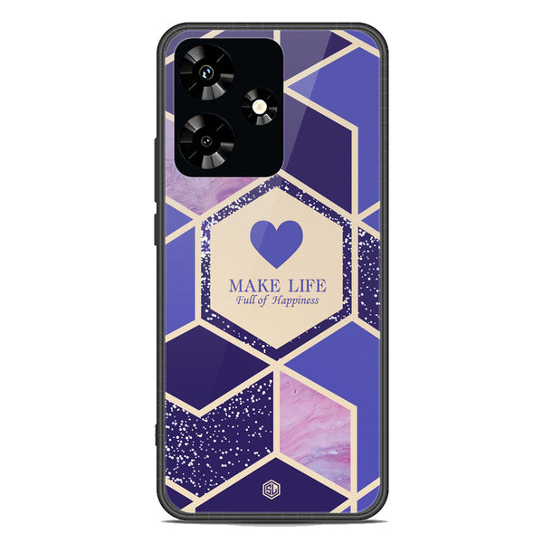 Happiness Series Soft Phone Case - Premium Glass Case - Design 2 - Infinix Hot 30