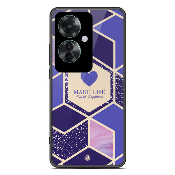 Happiness Series Soft Phone Case - Premium Glass Case - Design 2 - Oppo Reno 11F