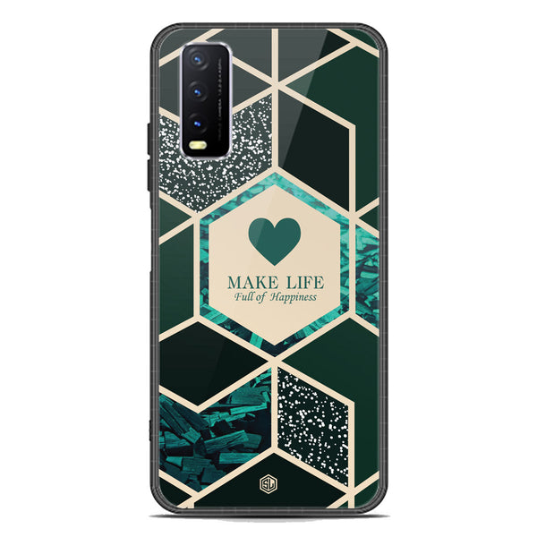 Happiness Series Soft Phone Case - Premium Glass Case - Design 4 - Vivo Y20i