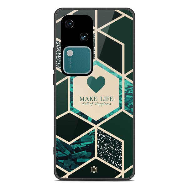 Happiness Series Soft Phone Case - Premium Glass Case - Design 4 - Vivo S18