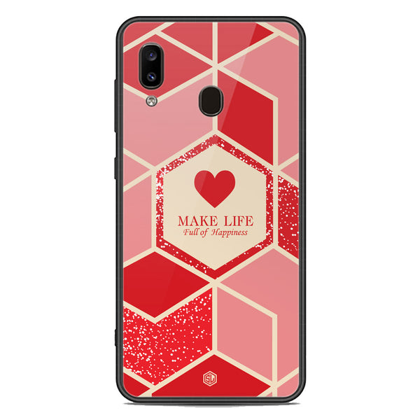 Happiness Series Soft Phone Case - Premium Glass Case - Design 5 - Samsung Galaxy A20