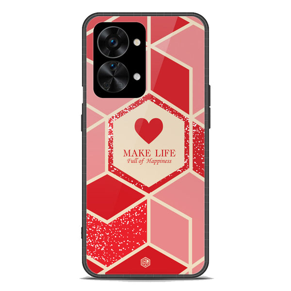 Happiness Series Soft Phone Case - Premium Glass Case - Design 5 - OnePlus Nord 2T