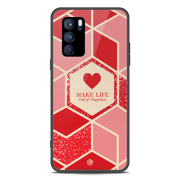 Happiness Series Soft Phone Case - Premium Glass Case - Design 5 - Oppo Reno 6 Pro 5G