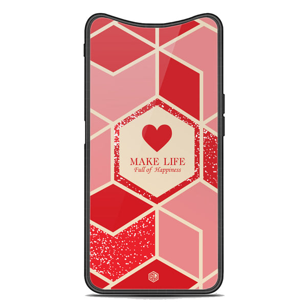 Happiness Series Soft Phone Case - Premium Glass Case - Design 5 - Oppo Find X